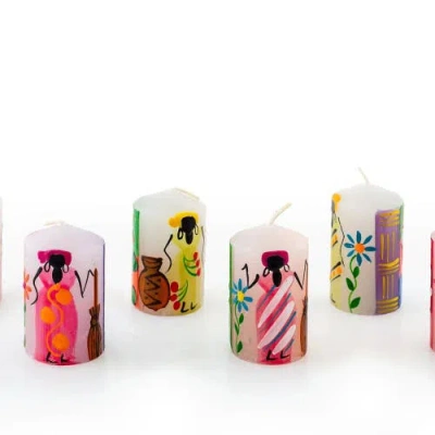Thumbprint Artifacts African Ladies Painted Voltive Candles