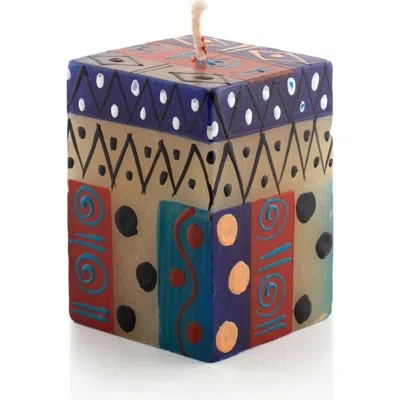 Thumbprint Artifacts African Sky Painted Cube Candle