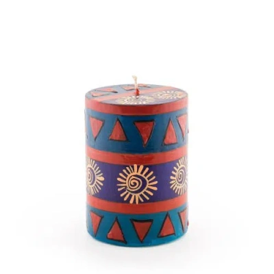 Thumbprint Artifacts African Sky Painted Pillar Candle