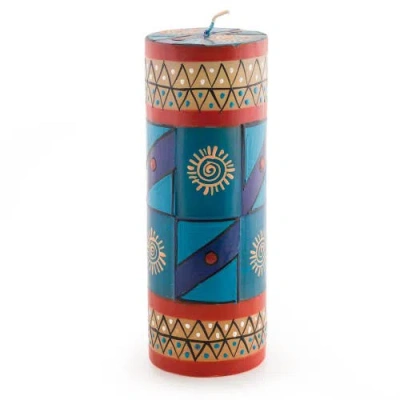 Thumbprint Artifacts African Sky Painted Pillar Candle