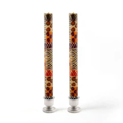 Thumbprint Artifacts Animal Print Painted Candles