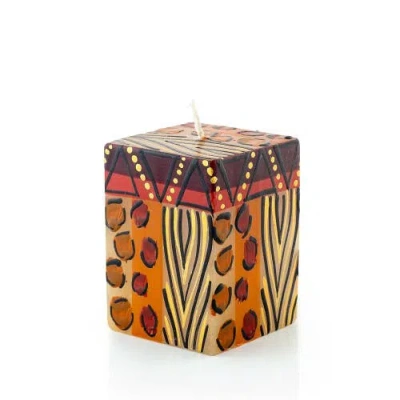 Thumbprint Artifacts Animal Print Painted Cube Candle
