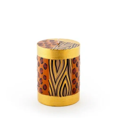 Thumbprint Artifacts Animal Print Painted Pillar Candle