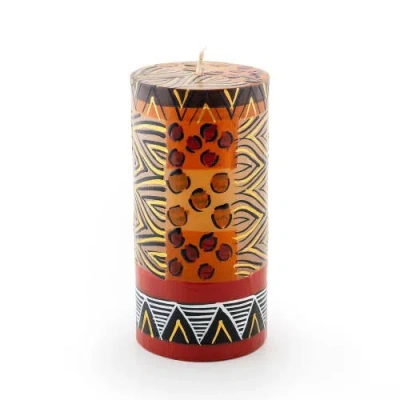 Thumbprint Artifacts Animal Print Painted Pillar Candle