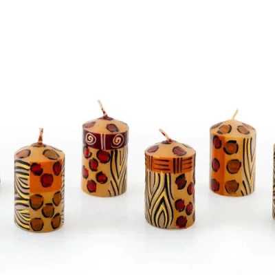 Thumbprint Artifacts Animal Print Painted Voltive Candles