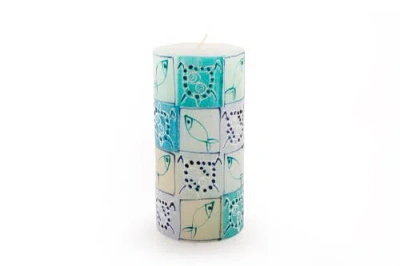 Thumbprint Artifacts Arniston Beach Painted Candle