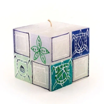 Thumbprint Artifacts Arniston Beach Painted Cube Candle