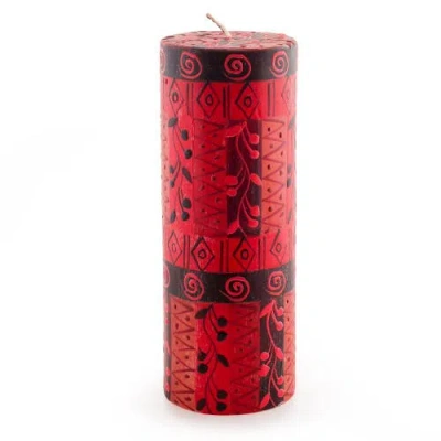 Thumbprint Artifacts Berry Blaze Painted Pillar Candle