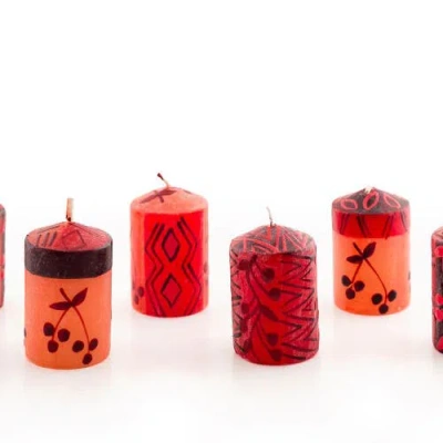 Thumbprint Artifacts Berry Blaze Painted Voltive Candles