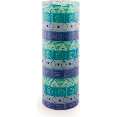 Thumbprint Artifacts Blue & Green Painted Candles