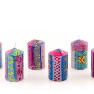 Thumbprint Artifacts Blue Moon Painted Voltive Candles