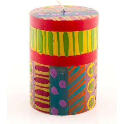 Thumbprint Artifacts Carousel Painted Pillar Candle
