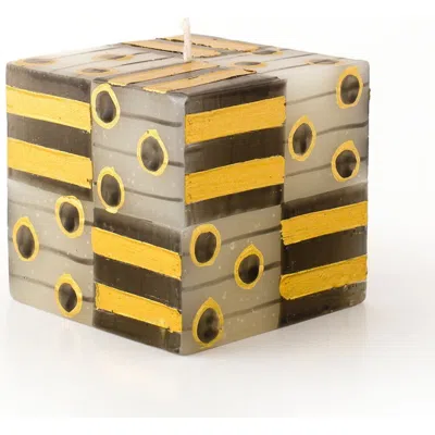 Thumbprint Artifacts Celebration Painted Cube Candle