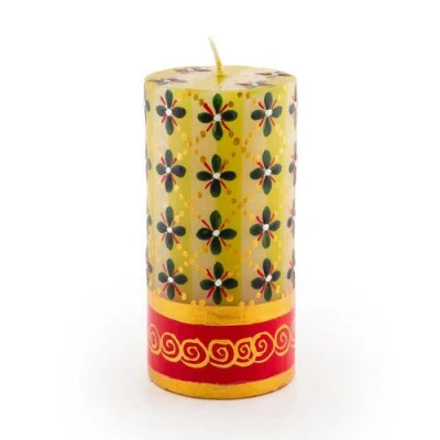 Thumbprint Artifacts Christmas Painted Pillar Candle
