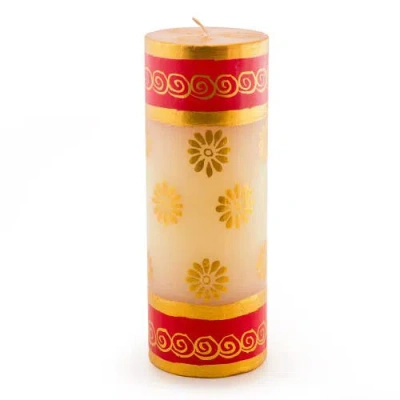 Thumbprint Artifacts Christmas Painted Pillar Candle