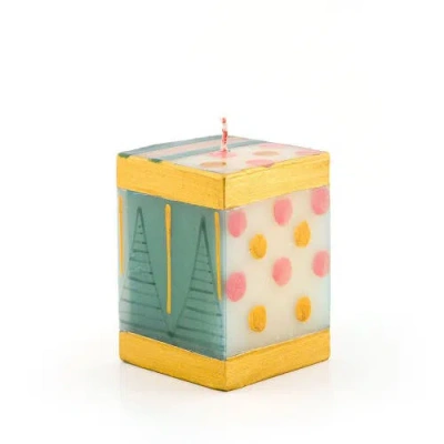 Thumbprint Artifacts Delight Painted Cube Candle