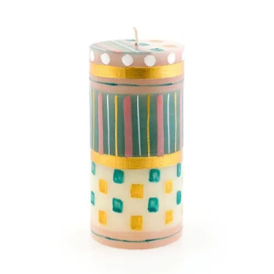Thumbprint Artifacts Delight Painted Pillar Candle