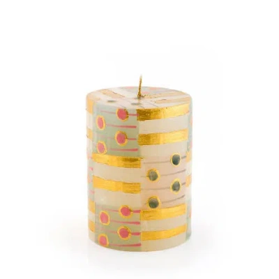 Thumbprint Artifacts Delight Painted Pillar Candle