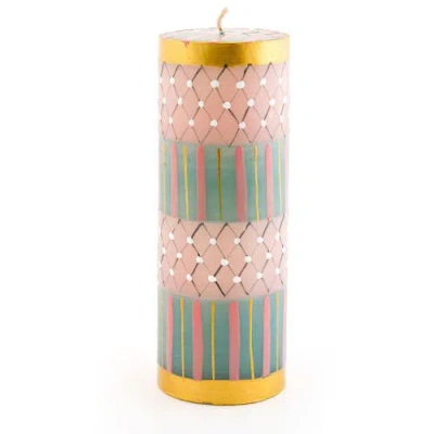 Thumbprint Artifacts Delight Painted Pillar Candle