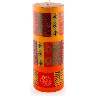 Thumbprint Artifacts Desert Rose Painted Pillar Candle