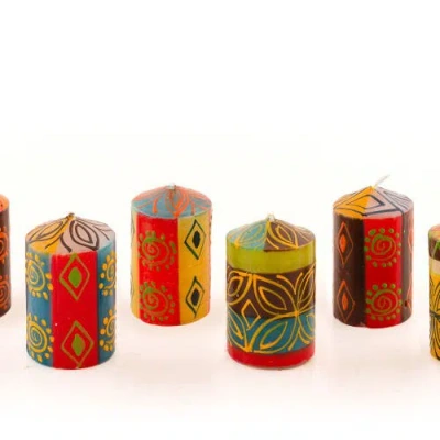 Thumbprint Artifacts Desert Rose Painted Voltive Candles