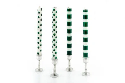 Thumbprint Artifacts Green Dots & Stripes Tapers