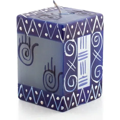 Thumbprint Artifacts Hamsa Painted Cube Candle