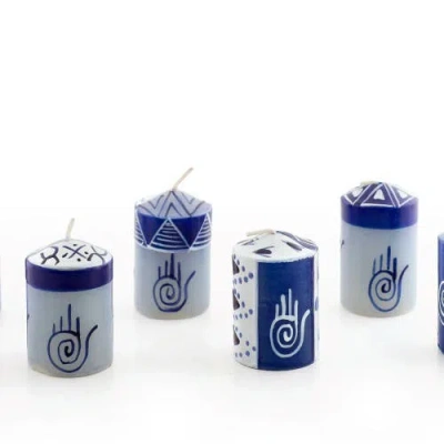 Thumbprint Artifacts Hamsa Painted Voltive Candles