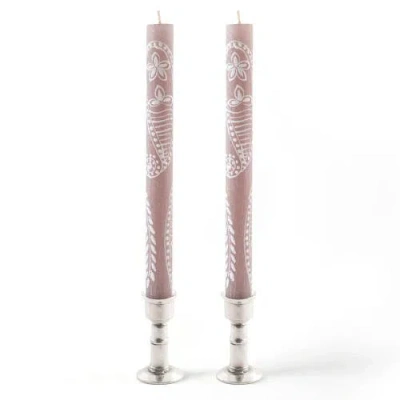 Thumbprint Artifacts Henna Brown Painted Candles