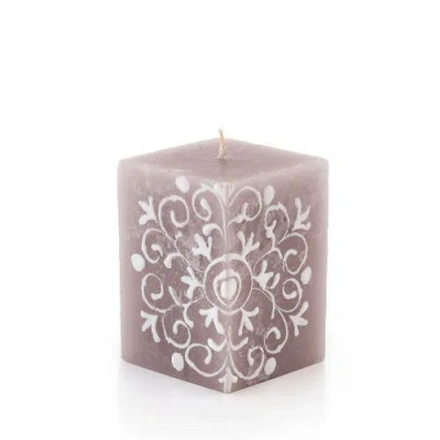 Thumbprint Artifacts Henna Brown Painted Cube Candle