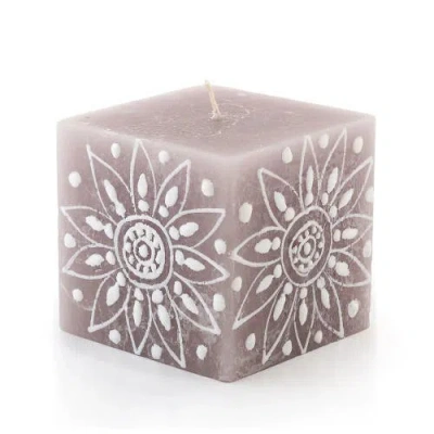 Thumbprint Artifacts Henna Brown Painted Cube Candle