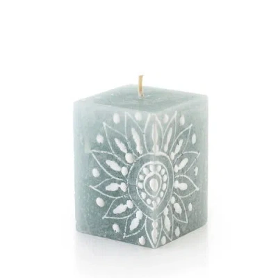 Thumbprint Artifacts Henna Duck Egg Painted Cube Candle