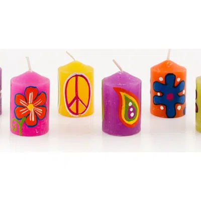 Thumbprint Artifacts Hippie Painted Candles