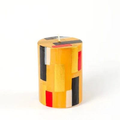 Thumbprint Artifacts Klimt Painted Pillar Candle