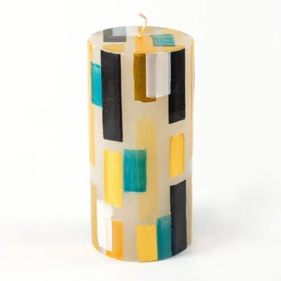 Thumbprint Artifacts Klimt Painted Pillar Candle