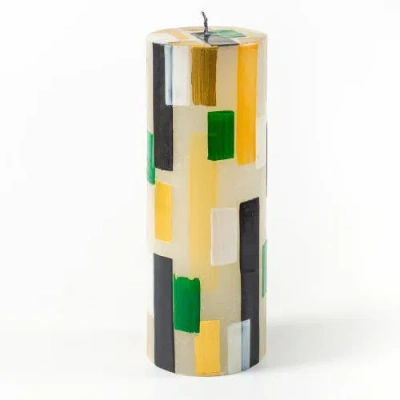 Thumbprint Artifacts Klimt Painted Pillar Candle