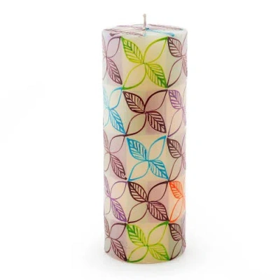 Thumbprint Artifacts Magic Garden Painted Pillar Candle