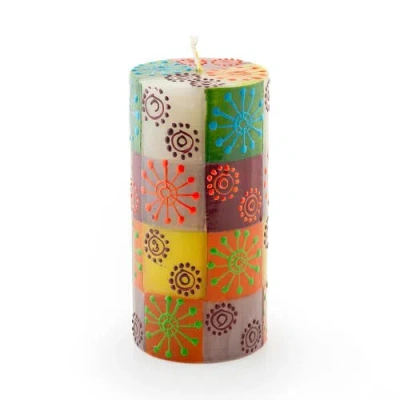 Thumbprint Artifacts Magic Garden Painted Pillar Candle