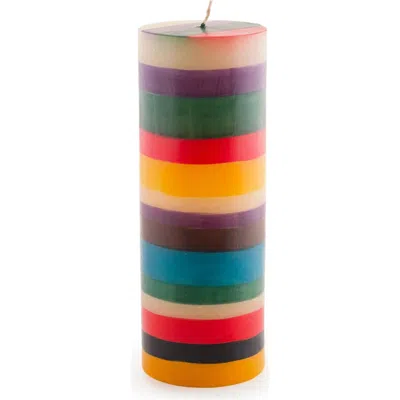 Thumbprint Artifacts Memphis Stripe Painted Candles