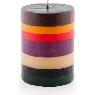 Thumbprint Artifacts Memphis Stripe Painted Candles