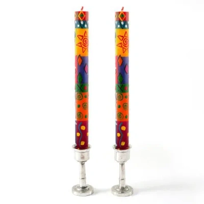 Thumbprint Artifacts Multi Color Painted Candles
