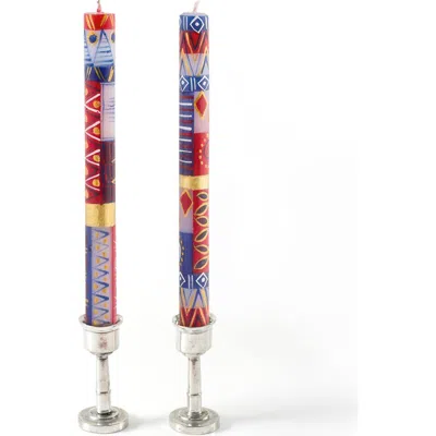 Thumbprint Artifacts Red, White & Blue Painted Candles