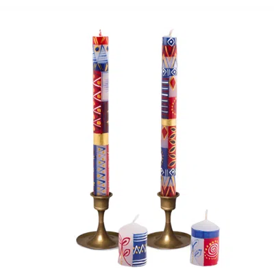 Thumbprint Artifacts Red, White & Blue Painted Voltive Candles