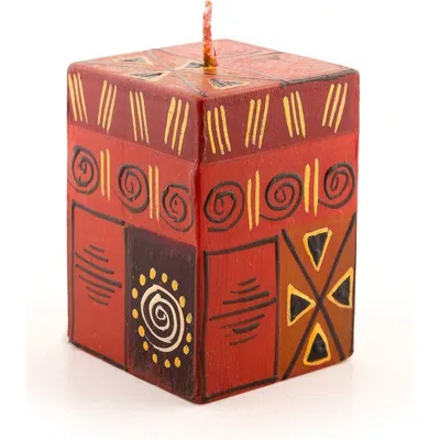 Thumbprint Artifacts Safari Gold Painted Cube Candle