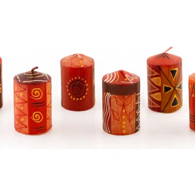 Thumbprint Artifacts Safari Gold Painted Voltive Candles