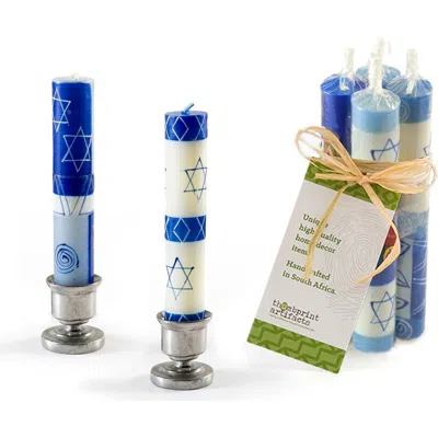 Thumbprint Artifacts Shabbat Star Of David Painted Candles
