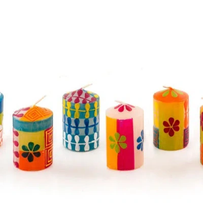 Thumbprint Artifacts Summer Painted Voltive Candles