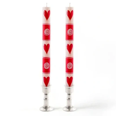 Thumbprint Artifacts Valentine's Day Painted Candles In Red