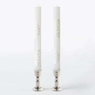 Thumbprint Artifacts White On White Painted Candles