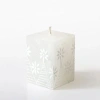 Thumbprint Artifacts White On White Painted Cube Candle